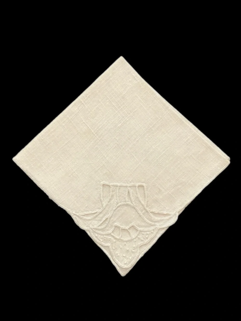 4 Cutwork Embroidery Cocktail Napkins